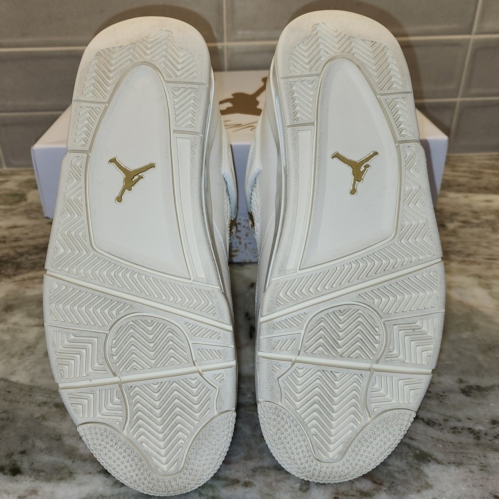 Air Jordan 4 Retro White Gold Metallic Womens 9.5 Men 8 Unisex AJ4 Sneakers - Picture 9 of 14